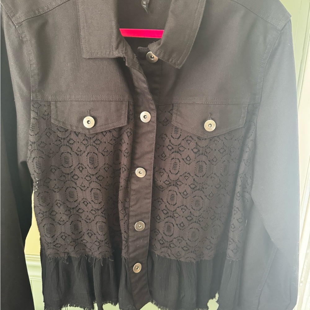 Baccini Black Stretchy Jean Jacket